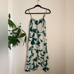 Chelsea28 Green and White Floral Button Down Dress
